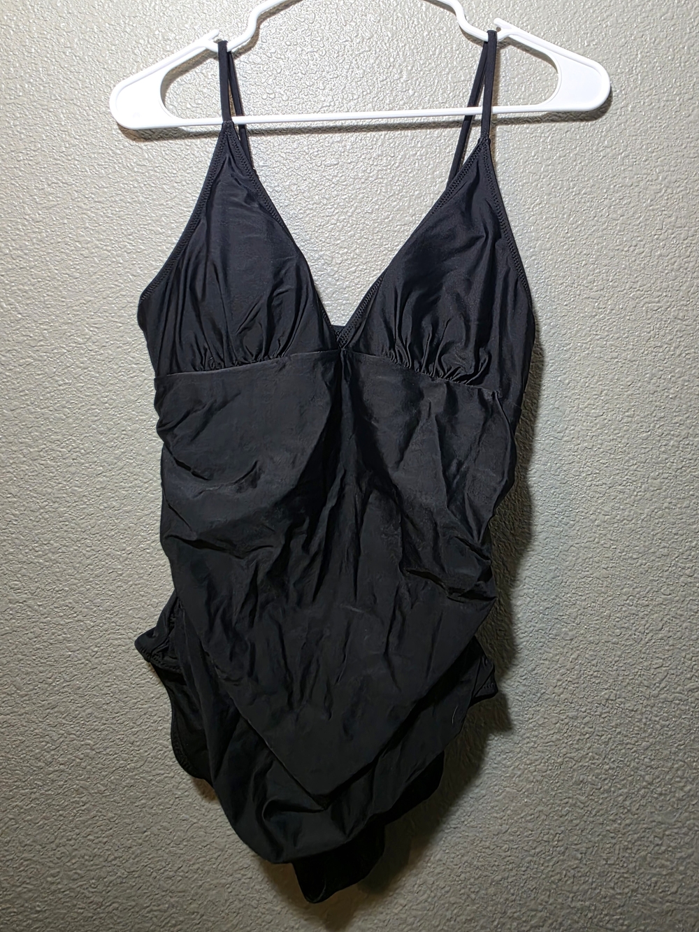 Classic Black V-Neck One-Piece Swimsuit